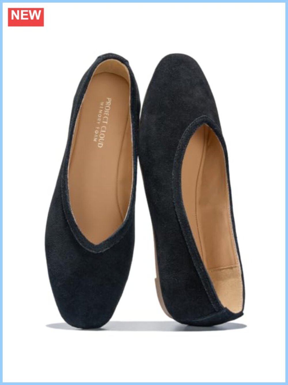 Genuine Leather Ballet Flats with Memory Foam